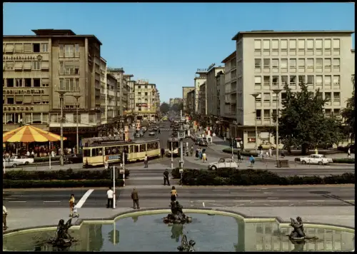 Ansichtskarte Mannheim Planken, Tram Straßenbahn, Autos u.a. "Ente" 1965