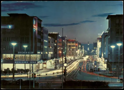 Ansichtskarte Mannheim Planken bei Nacht 1960