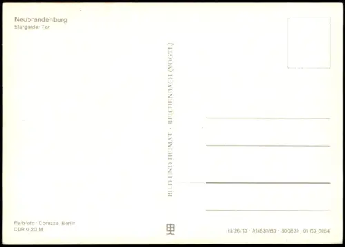 Ansichtskarte Neubrandenburg Stargarder Tor 1982