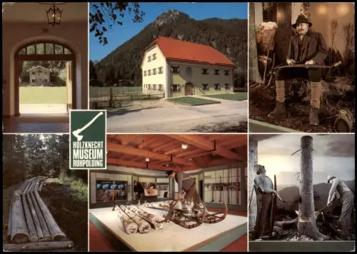 Ruhpolding HOLZKNECHTMUSEUM im Ortsteil Laubau (Mehrbildkarte) 1980