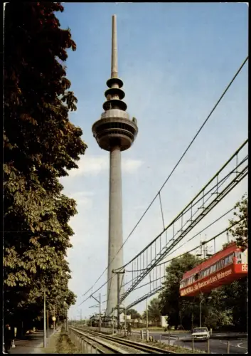 Mannheim Fernsehturm mit Drehrestaurant, Aerobus Schwebebahn 1980