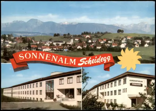 Ansichtskarte Scheidegg Mehrbild-AK mit KURSANATORIUM Sonnenalm 1975