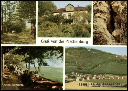 Schaumburger Land Gruß von der Paschenburg im Wesergebirge (Mehrbild-AK) 1975