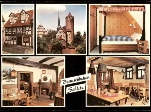 Schlitz Mehrbild-AK Braustübchen Schlitz mit Innenansichten 1975