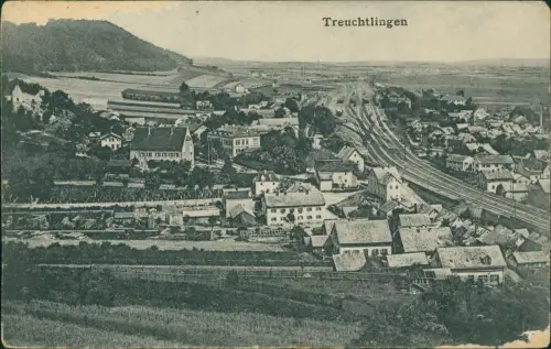 Ansichtskarte Treuchtlingen Stadt, Bahnhof - Bahnstrecke 1928