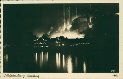 Ansichtskarte Meersburg Schloßbeleuchtung 1936