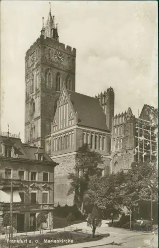 Ansichtskarte Frankfurt (Oder) Marienkirche - baumassnahmen, Strasse 1930