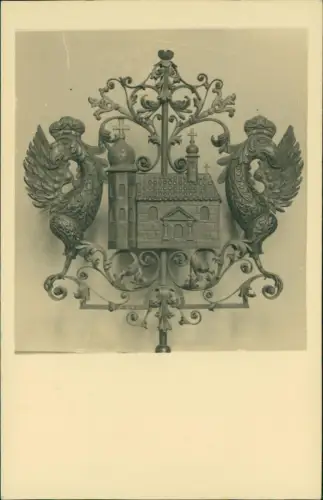Postcard Riga Rīga Ри́га Aufnahme des Wappengeländers 1930