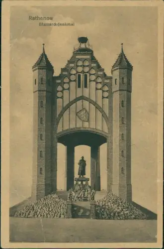 Ansichtskarte Rathenow Bismarckdenkmal 1922