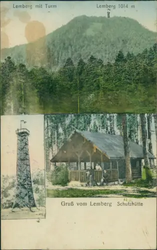 Ansichtskarte .Baden-Württemberg Lemberg mit Turm Schutzhütte 3 Bild 1920
