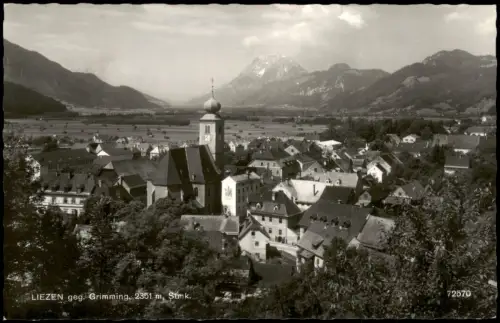 Ansichtskarte Liezen Ortsansicht Liezen mit Grimming 1966