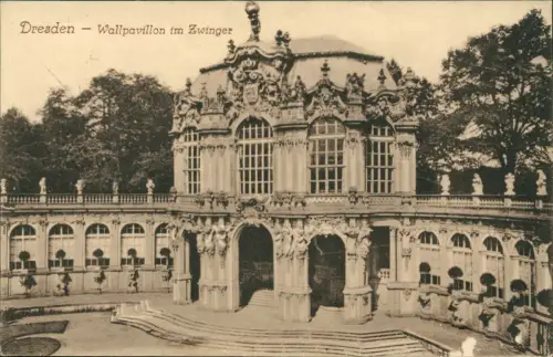 Ansichtskarte Innere Altstadt-Dresden Wallpavillon im Zwinger 1929