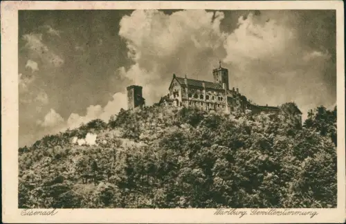 Ansichtskarte Eisenach Wartburg. Gewitterstimmung. 1926