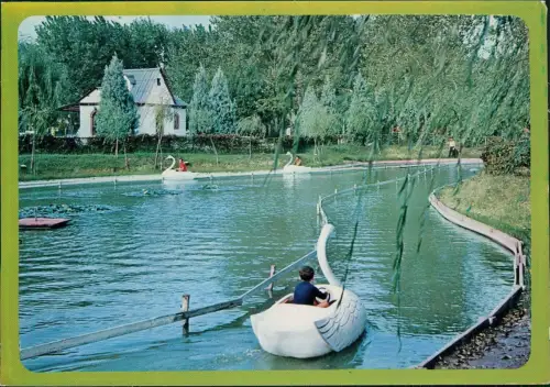 Cartolina Rimini FIABILANDIA Schwanenboot 1978