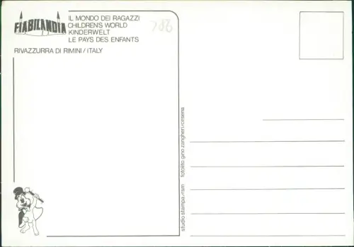 Cartolina Rimini FIABILANDIA Schwanenboot 1978