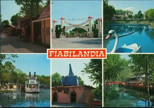 Cartolina Rimini RIVAZZURRA FIABILANDIA Mehrbild Freizeitpark 1978