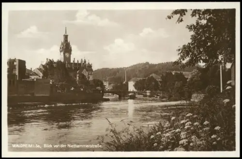Ansichtskarte Waldheim (Sachsen) Blick von der Niethammerstraße. 1927