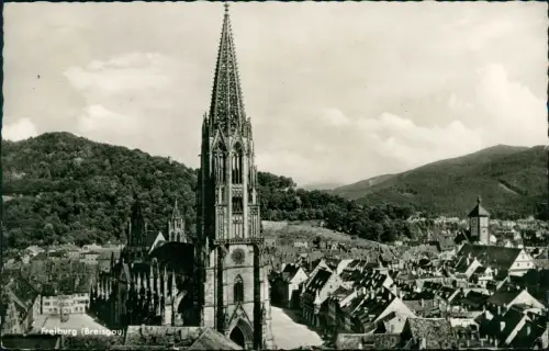Ansichtskarte Freiburg im Breisgau Stadt Münster 1957