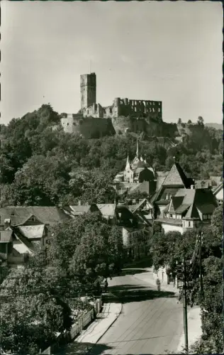 Königstein (Taunus) Straßenpartie - Blick auf Burg Königstein 1968