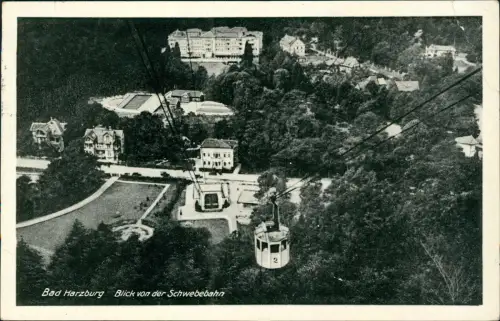Ansichtskarte Bad Harzburg Blick von der Schwebebahn Hotel Burgberg 1949