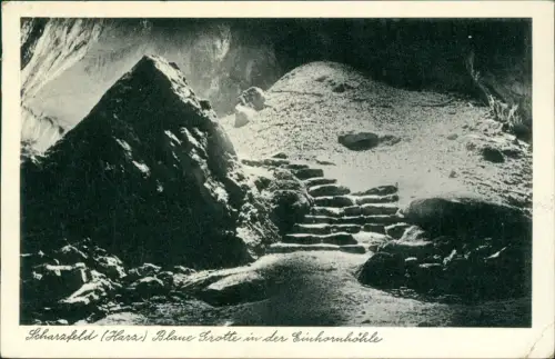Scharzfeld-Herzberg (Harz) Blaue Grotte in der Einhornhöhle 1956