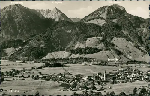 Ansichtskarte Bad Hindelang Fernblick auf die Stadt - Sessellift 1965
