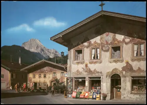 Mittenwald Bemalte Geschäfts-Fassade Luftimalerei 18. Jahrhundert 1970