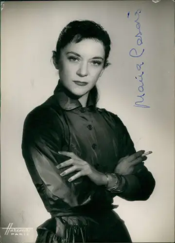 Ansichtskarte  Porträt der Schauspielerin Maria Casarès 1950