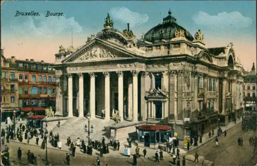 Postkaart Brüssel Bruxelles Börsengebäude 1910