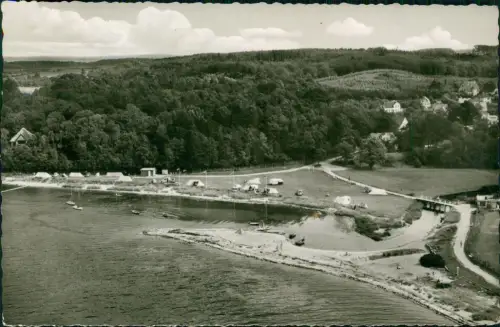 Glücksburg (Ostsee) Lyksborg Luftbild Campingplatz Schwenau 1964