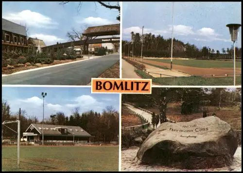 Bomlitz Mehrbildkarte Ortsansichten u.a. Fußball-Platz Stadion 1980