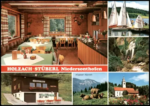 Niedersonthofen-Waltenhofen HOLZACH-STÜBERL mit Innenansicht (Mehrbild-AK) 1980