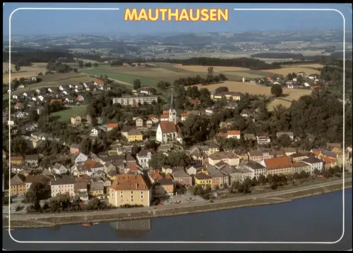 Ansichtskarte Mauthausen an der Donau Luftaufnahme, Kirche 2010