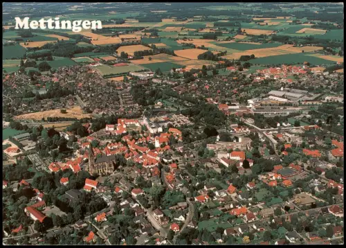 Ansichtskarte Mettingen (Westfalen) Luftaufnahme des Ortes 1997