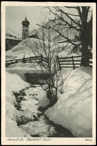Ansichtskarte Aurach bei Kitzbühel Pfarrkirche Hl. Rupert im Winter 1954