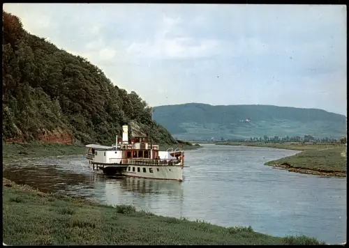 Ansichtskarte Holzminden Weser Flusslandschaft mit Raddampfer 1961