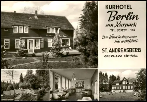 Ansichtskarte Sankt Andreasberg-Braunlage Kurhotel Berlin am Kurpark 1967