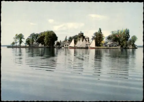 Ansichtskarte Wunstorf Insel Wilhelmstein mit Segelbooten 1960