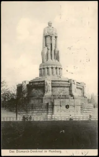 Ansichtskarte St. Pauli-Hamburg Bismarck-Denkmal 1910