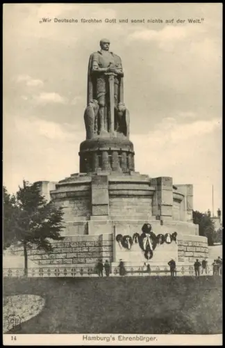 St. Pauli-Hamburg Bismarck-Denkmal Wir Deutsche fürchten Gott ... Welt 1906