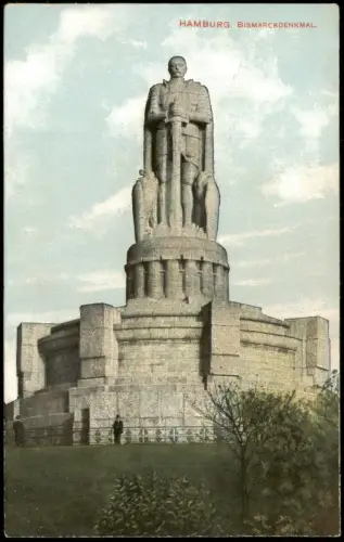 Ansichtskarte St. Pauli-Hamburg Bismarck-Denkmal 1910