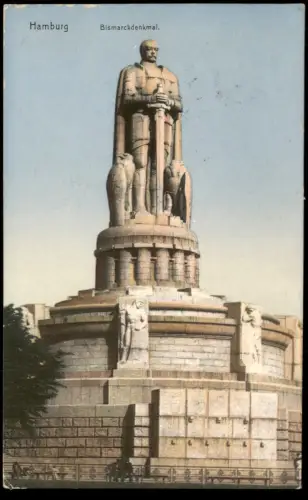 Ansichtskarte St. Pauli-Hamburg Bismarck-Denkmal 1910