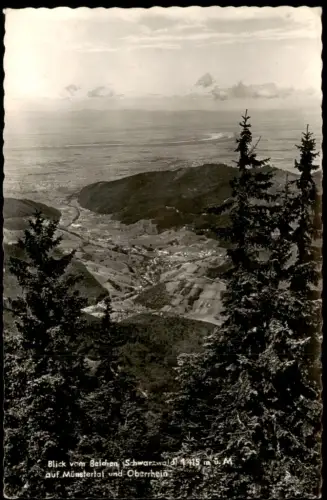 Schönau im Schwarzwald Ansichtskarte auf Münstertal und Oberrhein 1959