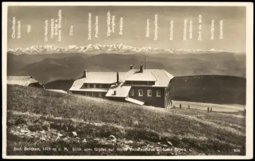 Aitern Belchen Belchenhaus Höchste Posthilfsstelle in Baden 1930