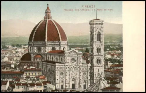 Florenz Firenze Panorama della Cattedrale o S. Maria del Flore 1911