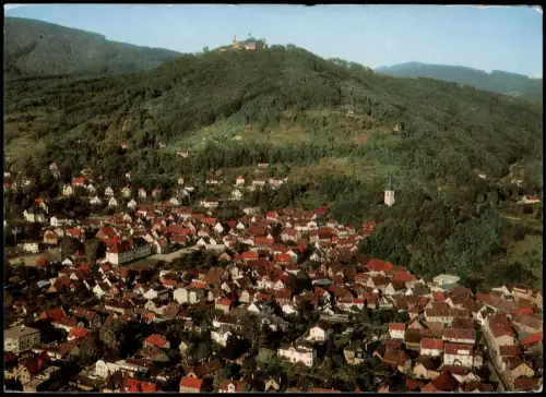 Auerbach (Bergstraße)-Bensheim   vom Flugzeug aus, Luftaufnahme 1970