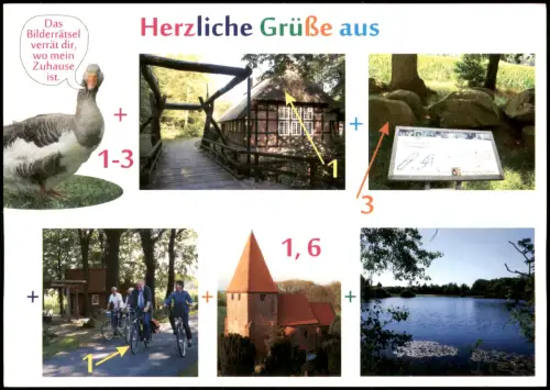 Ansichtskarte Ganderkesee Umland-Ansichten (Bilderrätsel-Karte) 2000