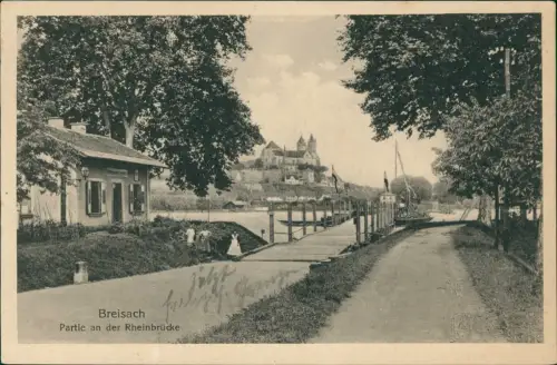 Ansichtskarte Breisach (Rhein) Partie an der Rheinbrücke 1928
