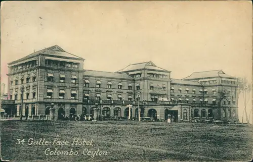 Postcard Colombo Galle Face Hotel 1922