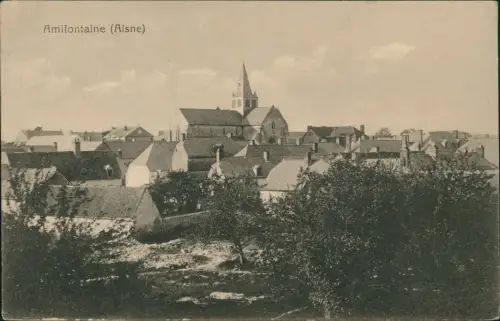 CPA Amifontaine Dorfansicht mit Kirche 1915